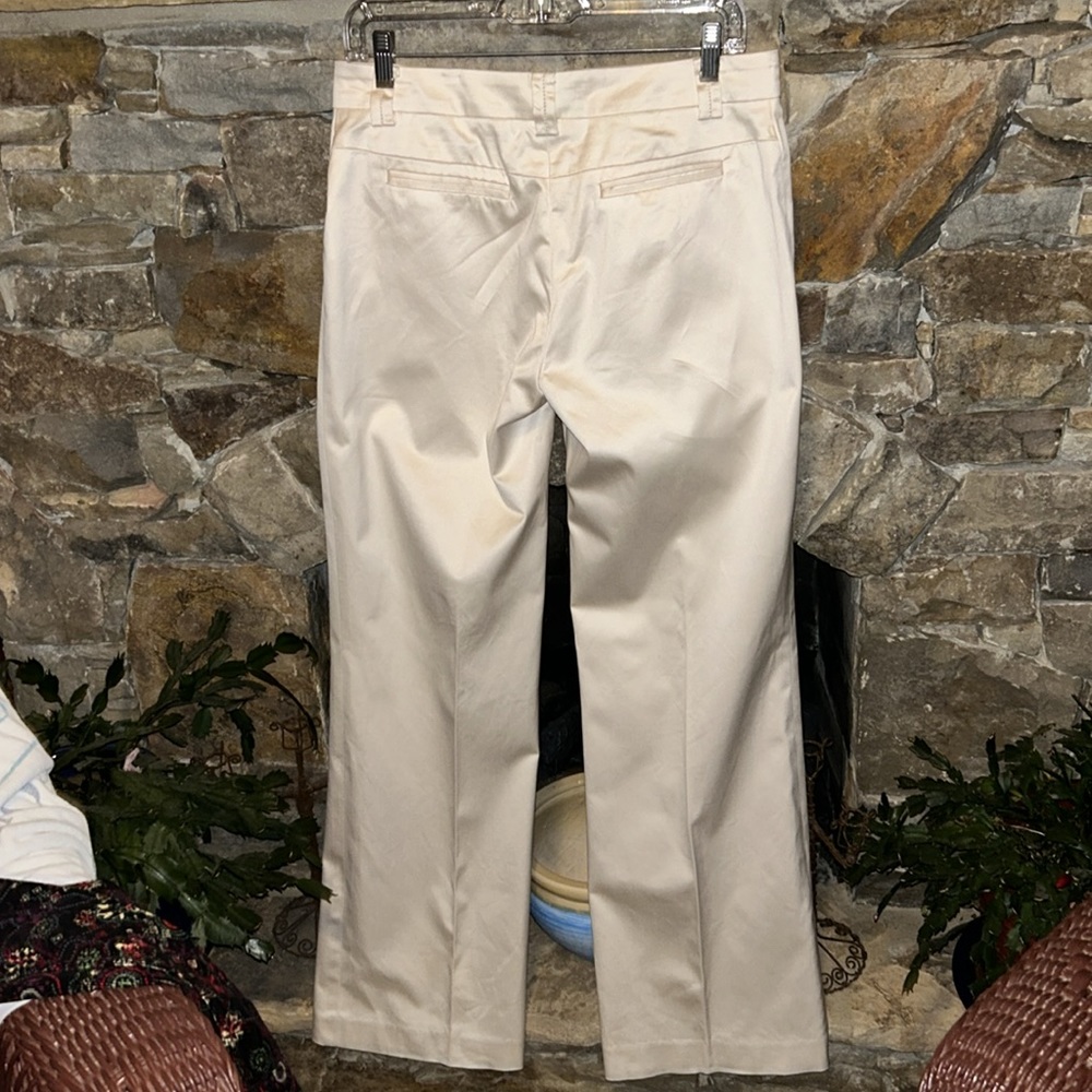 Bebe Size 8 Cream Colored Wide Leg Trousers Cotton & Spandex; Superior Quality - Picture 8 of 10